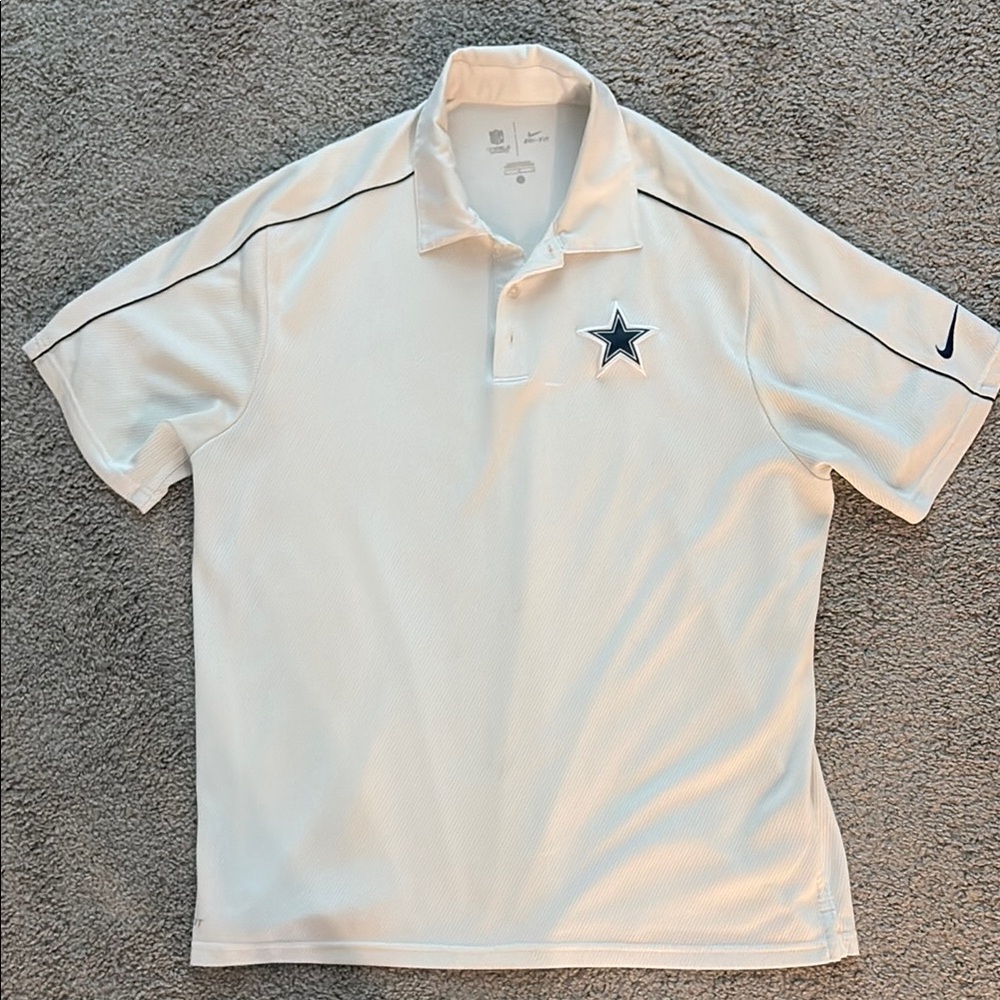 Nike Dallas Cowboys White Polo Shirt